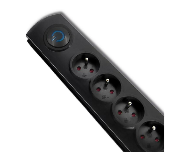 QOLTEC Listwa antyprzepięciowa - 5 gniazd, 1.8m, czarna 50269 - 574382 - zdjęcie 2